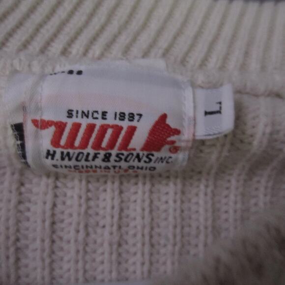 West Virginia Mountaineers Sweater Mens Large White NCAA Football Crewneck WVU - Picture 3 of 9